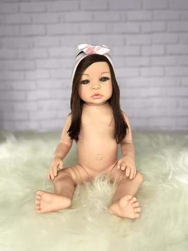 BONECA BEBÊ REBORN REALISTA LINDA CABELUDA BOLSA MATERNIDADE