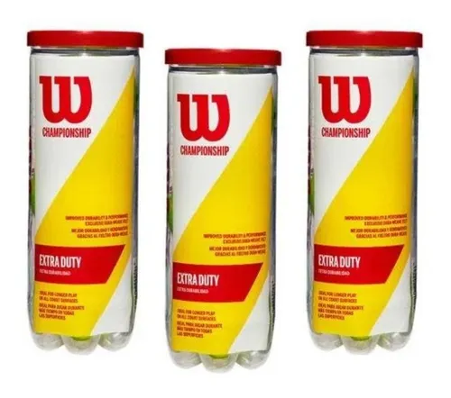 comprar Kit C\u002F 3 Tubos Bola Tênis Wilson Championship Extra Duty 3un