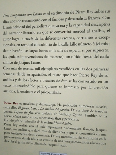 Imagen 2 de 4 de Una Temporada Con Lacan - Rey Pierre -lv-s