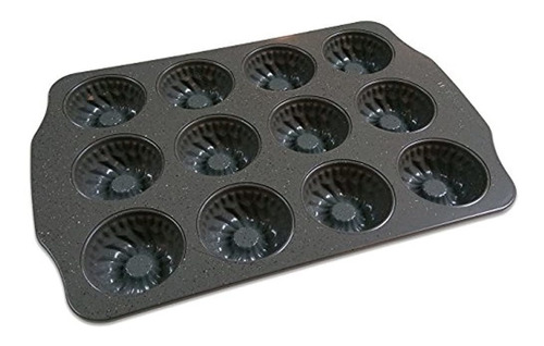 Casaware Mini Flaut Cake Pan 12 Cup Ceramic Recubierto Nonst