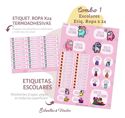 Etiquetas Escolares + 24 Etiquetas P/ Ropa Pega Con Plancha!