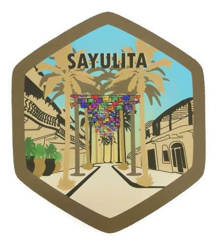 Imagen 1 de 2 de Calcomanía Sticker Pueblo Mágico Sayulita, Nayarit