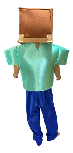 Disfraz Tipo Minecraft Cosplay Para Niños Verde Claro 6