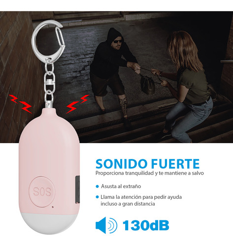 Alarma Personal / Recargable De 130db Con Linterna