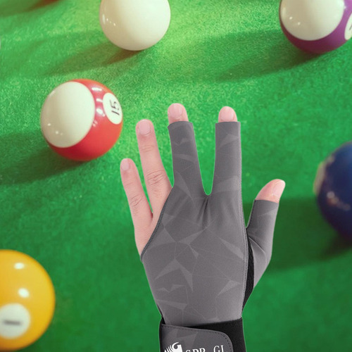 Guante De Billar De 3 Dedos, Guante De Billar De Mano Gris