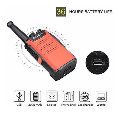 Retevis Rt67 Walkie Talkie Recargable Frs 16 Canal Vox Led