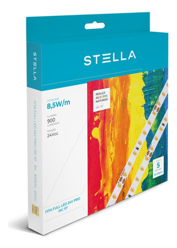 Fita Full Led Pro Stella 5m 8,5w/m 24v 2700k Stl21832/27