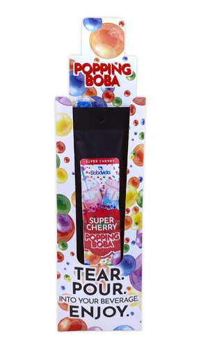 Super Cherry Popping Boba - Paquete De 10 Unidades Con Pajil