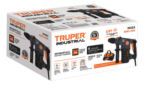 Rotomartillo Electroneumático Truper Industrial Roel-60n Gris 60 Hz