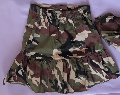 Falda Camuflaje Con Bolsita