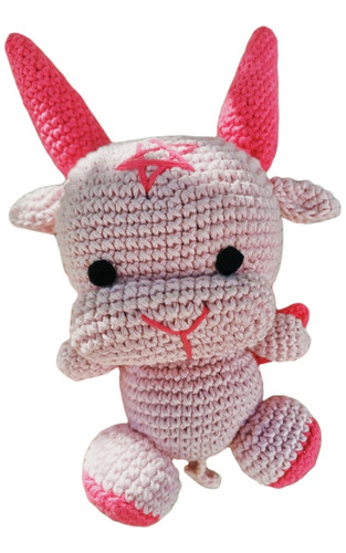 Baphomet Rosa Amigurumi Personalizado Crochet 15 Cm