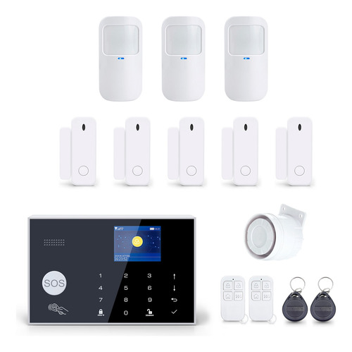 Kit Alarma Gsm Wifi Ts970al Tuya Smart Con 3 Pir + 5 Magneti