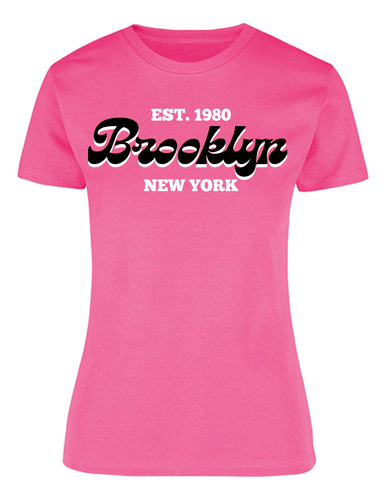 Playera Mujer Brooklyn New York Letrero - Moda