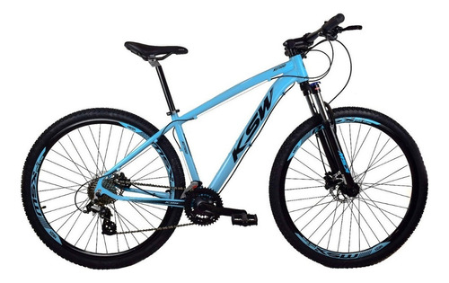Bicicleta Aro 29 Ksw Xlt 100 - 27vel Alivio 1.0 + K7 + Trava Cor Azul Tamanho Do Quadro 15