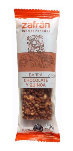 Zafrán Barrita De Chocolate Y Quinoa Sin Tacc X 12 Unidades 