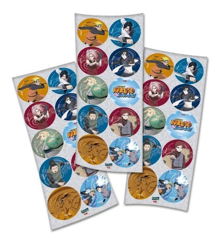 Imagem 1 de 2 de 30 Adesivos Naruto - 3 Cartelas Com 10 Adesivos Cada