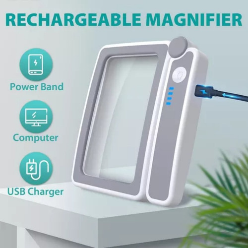 Lupa Recargable De 4x Para Lectura, Con 10 Luces Led