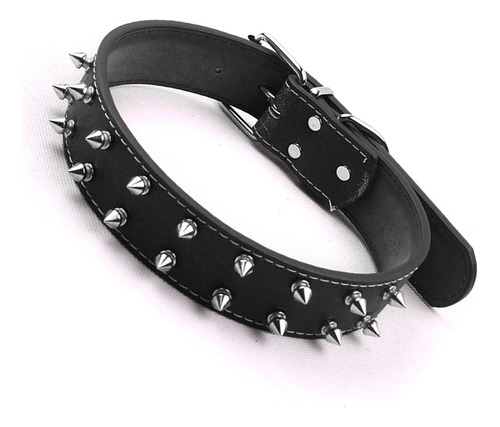 Collar De Perro Estilo Punk Con Púas De Piel Sintética Con T