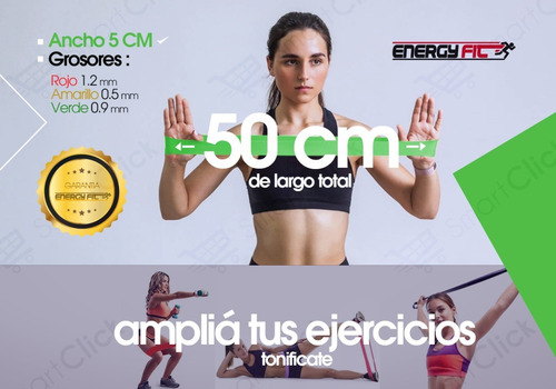 Imagen 6 de 10 de Kit 3 Bandas Elasticas Circular Medium + Hard + Extra Hard