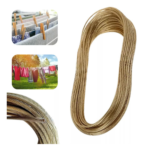 Cabo De Aço Para Varal 10m Revestido Em Pvc Resistente