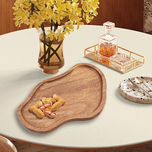 Acacia Madera Sirviendo La Bandeja Placa De Sushi Comida
