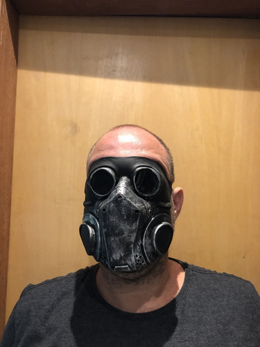 Cosplay Steampunk Látex Mask Gas Battlegrounds Unknown Style Cor Preto