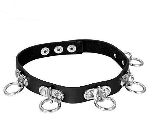 Collar De Cuero Ajustable Estilo Punk Retro Para Mujer.