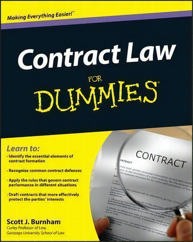 Contract Law For Dummies, De Scott J. Burnham. Editorial John Wiley & Sons Inc, Tapa Blanda En Inglés