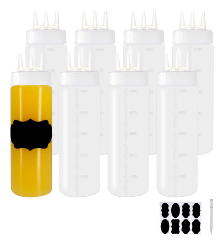 Botella Para Aderezos Belinlen , 3 Orificios, 473ml, 8 Uni