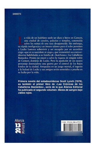 Las Mentiras De Locke Lamora, De Lynch, Scott. Editorial Alianza Espaa En Español