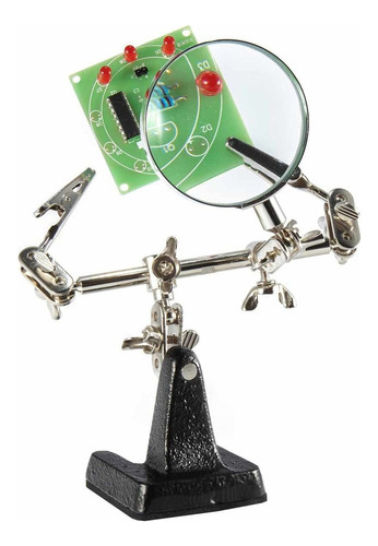 ** Lupa For Soldar Soporte Base Caimanes Pinza 2 Brazos
