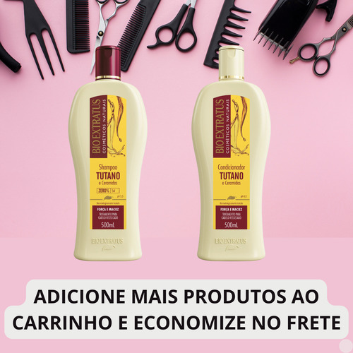 Kit Shampoo E Condicionador Tutano 500ml +Mimo Exclusivo Para Cabelos Seco e Fracos Bio Extratus Oficial