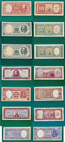 Lote De Billetes Antiguos De Chile
