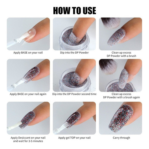 Set De Uñas Dip Powder, Kit De Polvo Para Inmersión Con