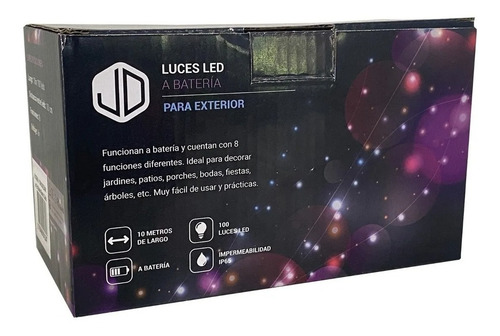Imagen 8 de 10 de Luces Exterior Decorativa Pila 100 Led 10m Waterproof Frio-*