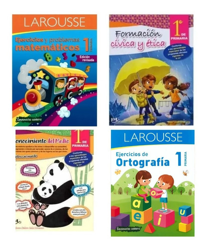 Paquete Primer Grado De Primaria / 4 Cuadernos De Ejercicios