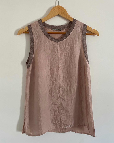 Zara. Divina Blusa Sin Mangas. Rosa. Mujer. Talle S