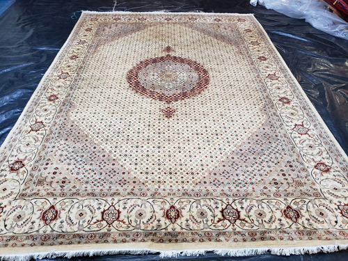 Tapete Persa Artesanal Tabriz Mahi Fino 3.39x2.42m Ref 75936