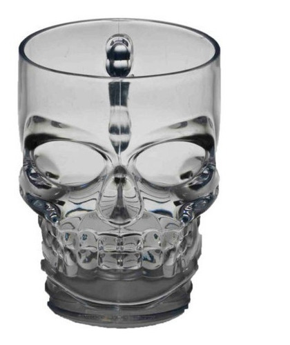 Tarro Calavera De Cristal 500 Ml Con Asa