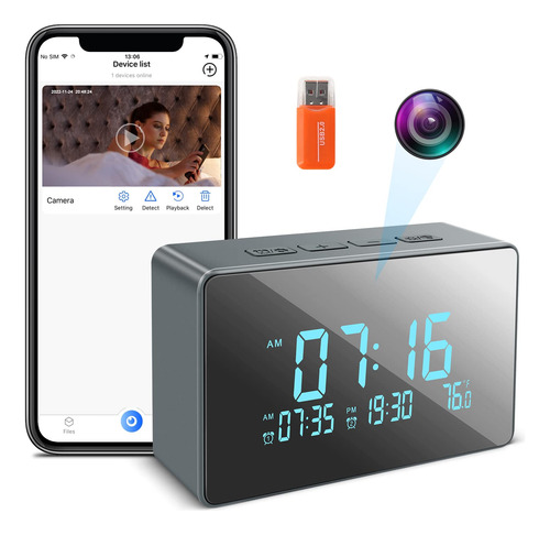 Jowows Hidden Camera Clock,spy Camera Hd P Wireless Hidden .