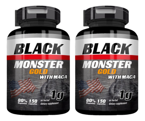 2x Black Monster Importado Maca Peruana Original 150caps