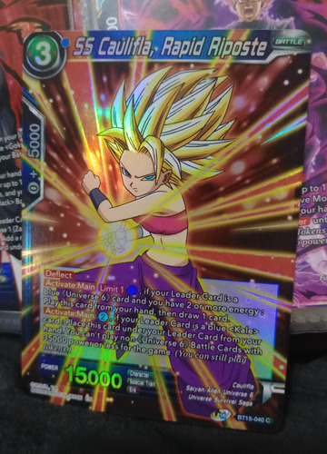 Ss Caulifla, Rapid Riposte Carta Brilla Dragón Ball Bandai 