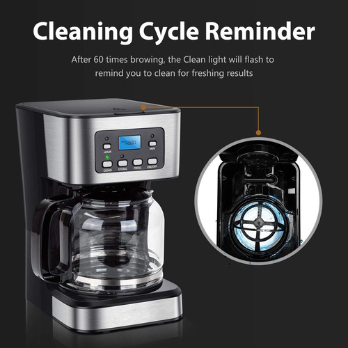 Cafetera Genérica Automática Negra 1.893l Con Timer