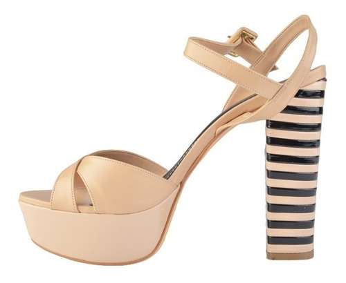 Sandalias Zuecos De Cuero Mujer Beige - Versalles - Ferraro