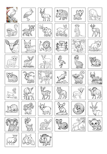 Caderno A4 Com 50 Desenhos Colorir Animais Zoo Vol. 1 #136