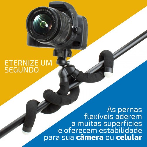 Tripé Com Suporte Flexível Celular Câmera Selfie Foto Vídeo