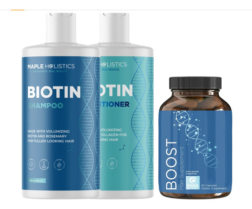 Maple Holistics Biotin Shampoo + Acondionador + Sup Boost