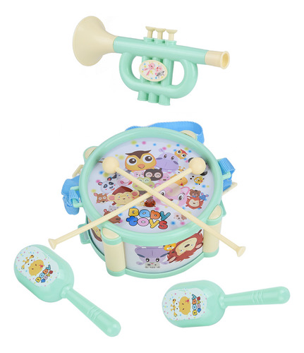 Tambor De Juguete Para Niños Green Green, Instrumentos Educa