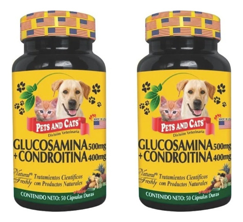 Glucosamina Condroitina Para Mascotas 50 Capsulas X 2