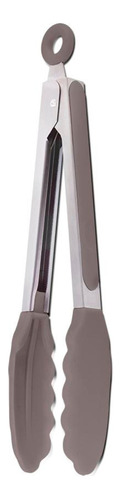Pegador Pinça Multiuso Silicone 27cm - Brinox Cor Marrom